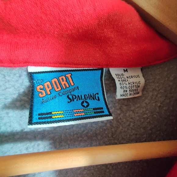 SPALDING Mens Vintage Multicolor Full Zip Color Block Cowl Neck Sweater Jacket M - Picture 7 of 10